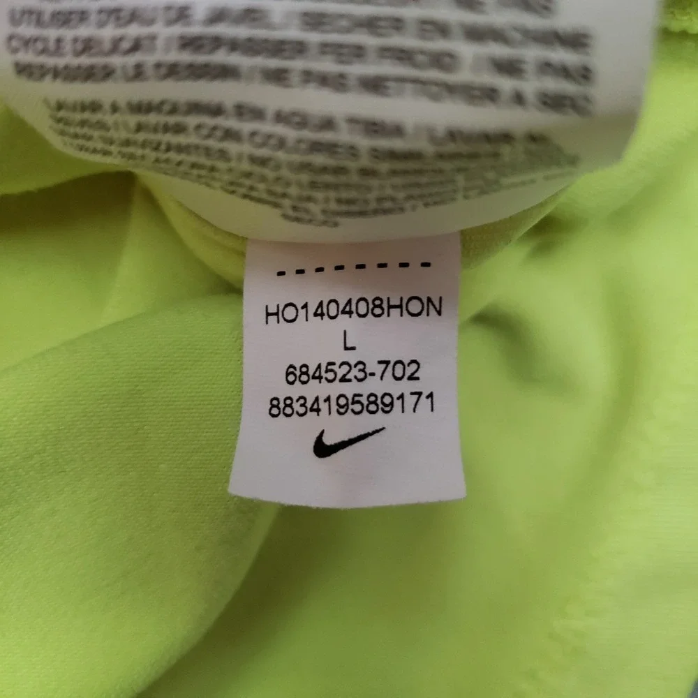 Nike Running Shirt Mens Large Green Dri-Fit Quarter Zip Long Sleeve Outdoors